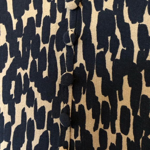 ZARA Claris Leopard Print Black & Tan Swing Mini Dress Size Medium - Picture 7 of 7